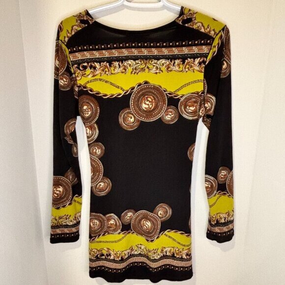 Evovorro Baroque Print Twist Front Mini Dress - Picture 7 of 8